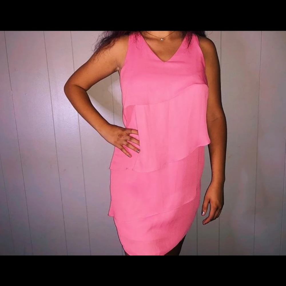 Charming Charlie Pink Ruffle Dress